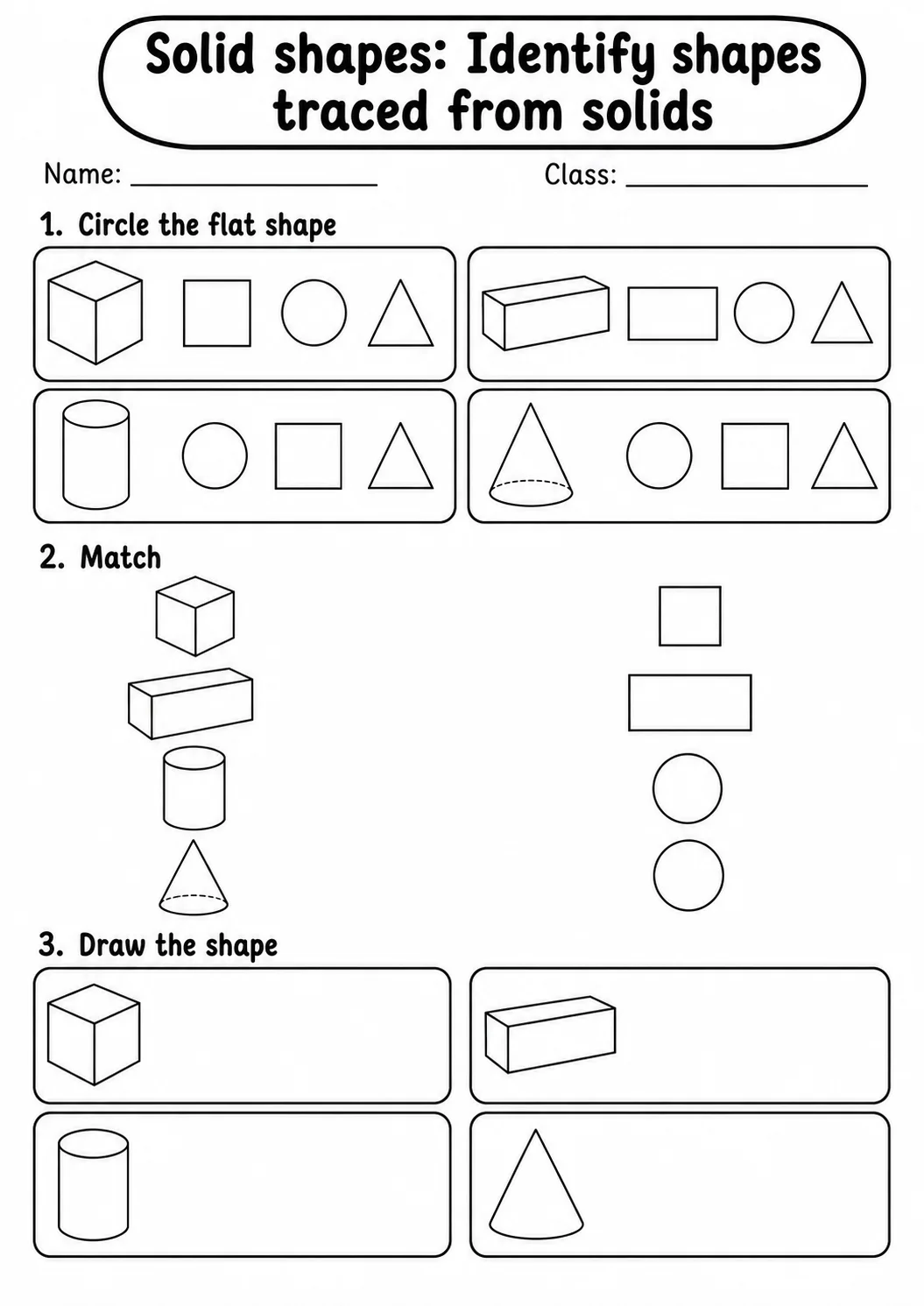 Pre-K Solid Shapes Math Worksheet Pack page 9 printable worksheet preview