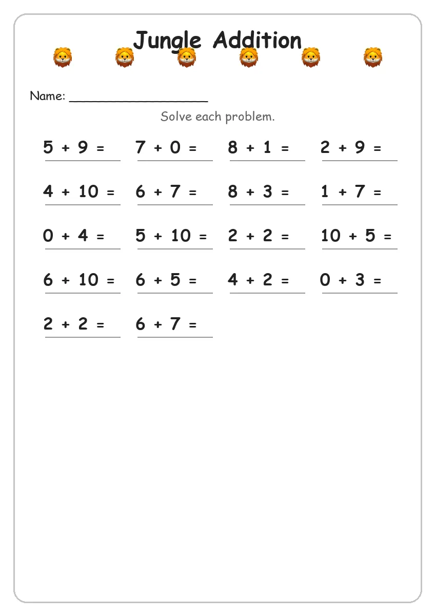 Jungle Addition (Grade 1)
