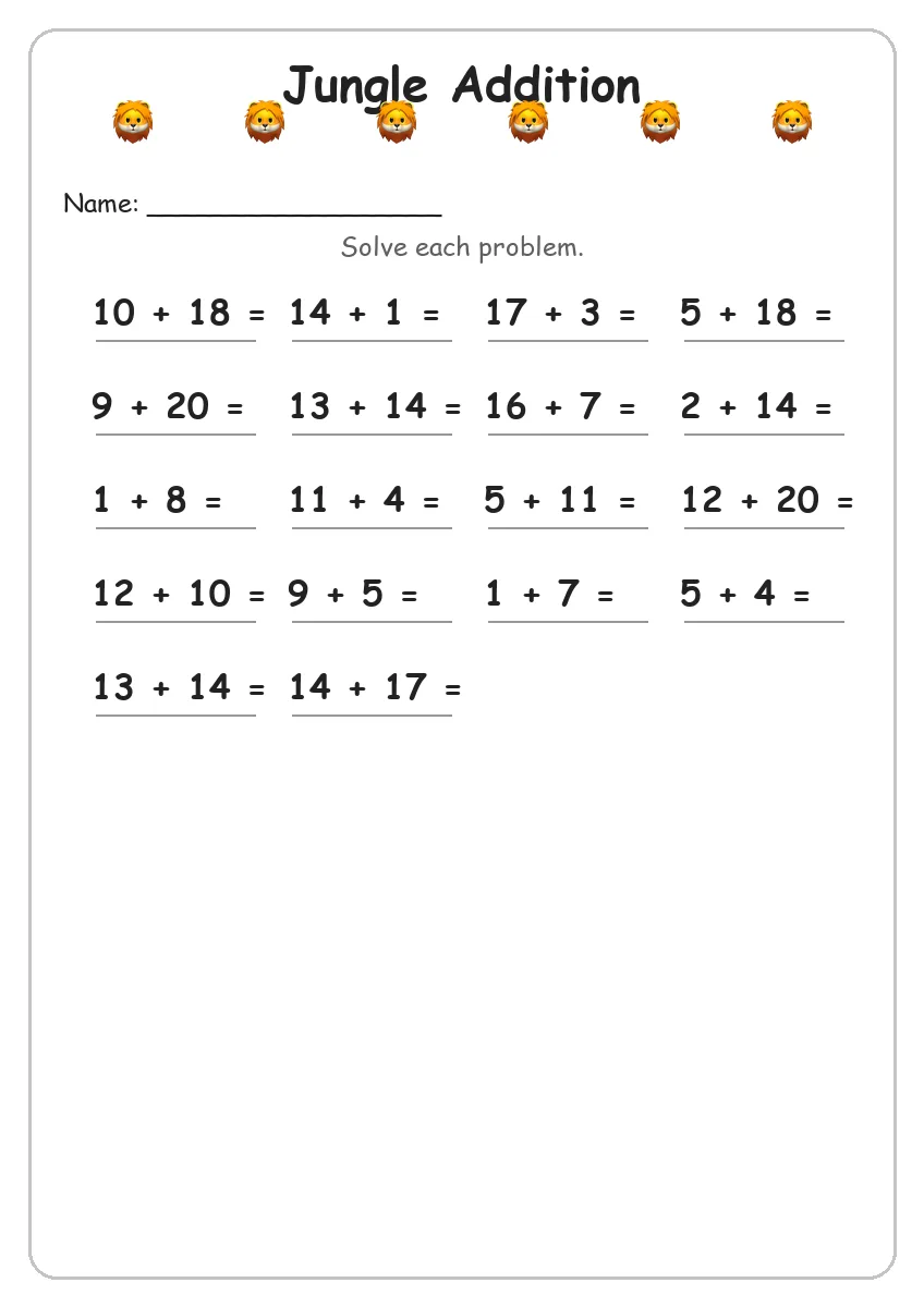 Jungle Addition (Grade 2)