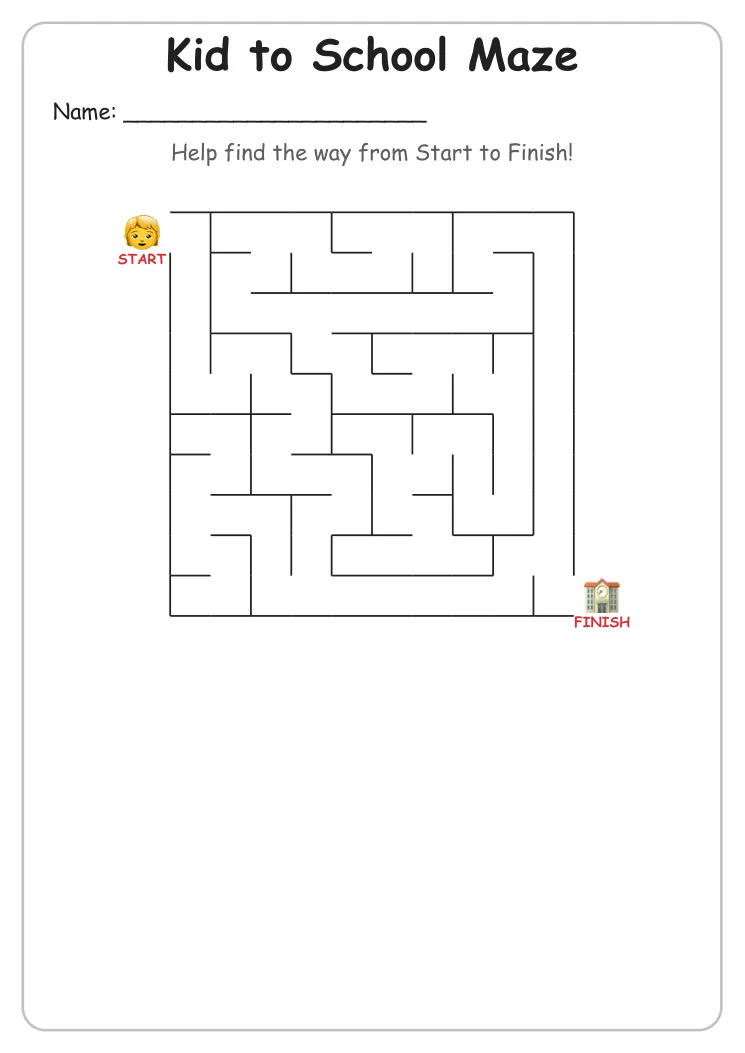 Kid to School maze for Grade 1