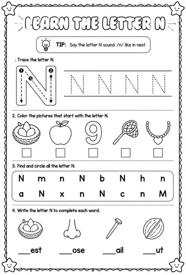 Learn the letter N
