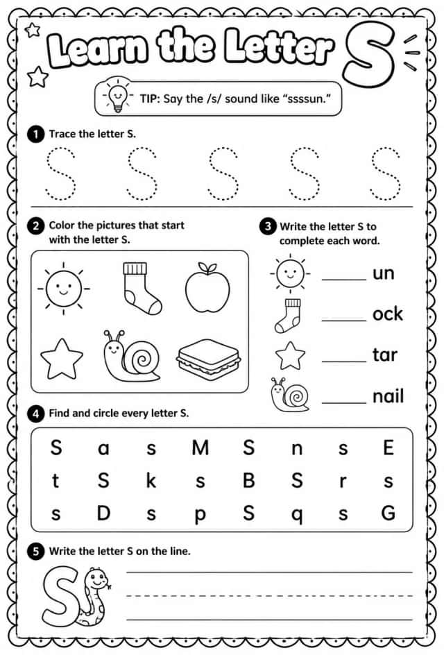 Learn the letter S