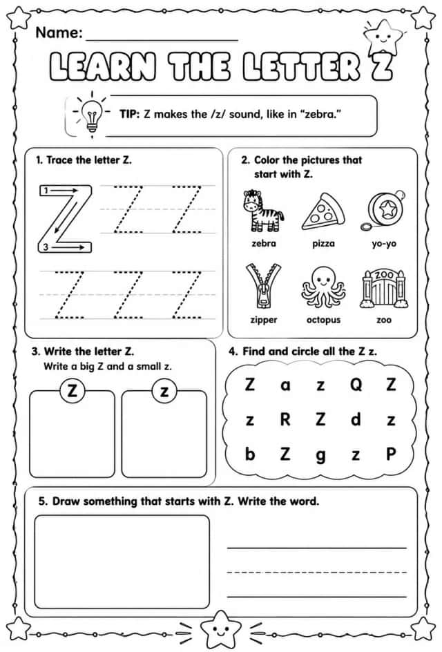 Learn the letter Z