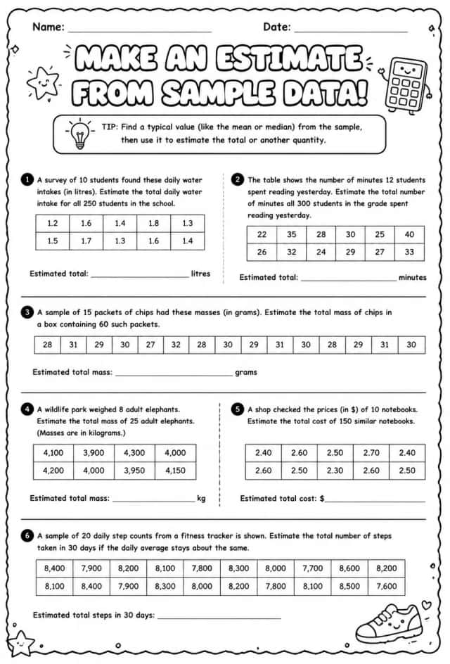 Make an estimate from sample data