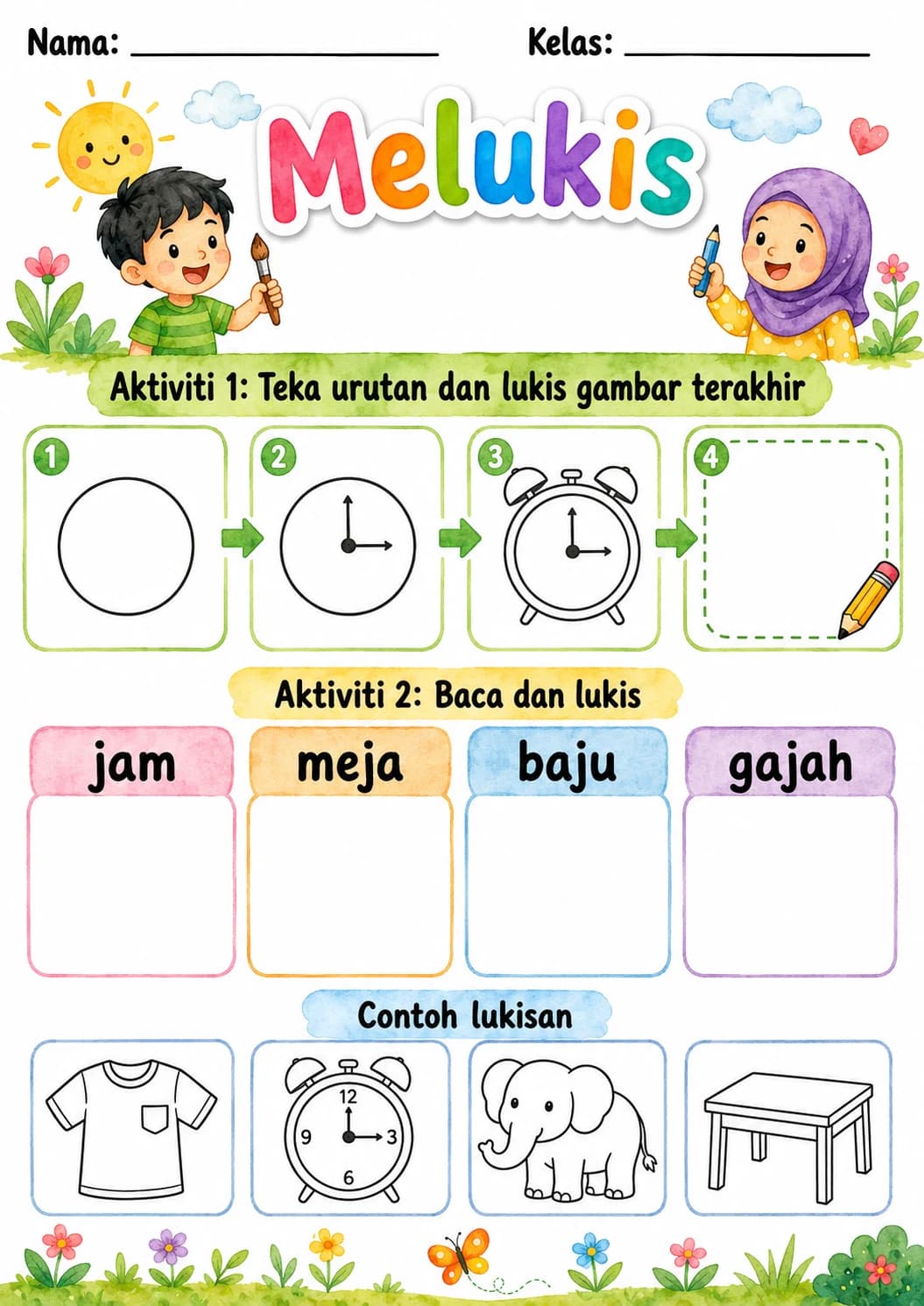 Malay Letter J Phonics Worksheets Pack page 10 printable worksheet preview
