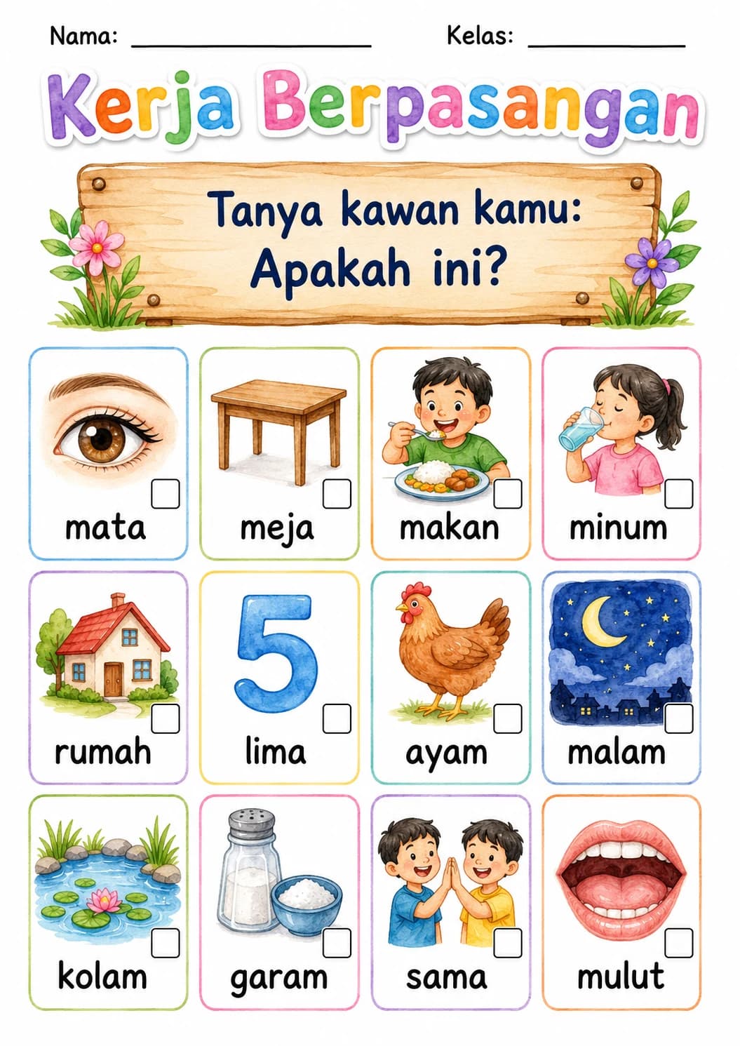 Malay Letter M Phonics Worksheets Pack page 3 printable worksheet preview