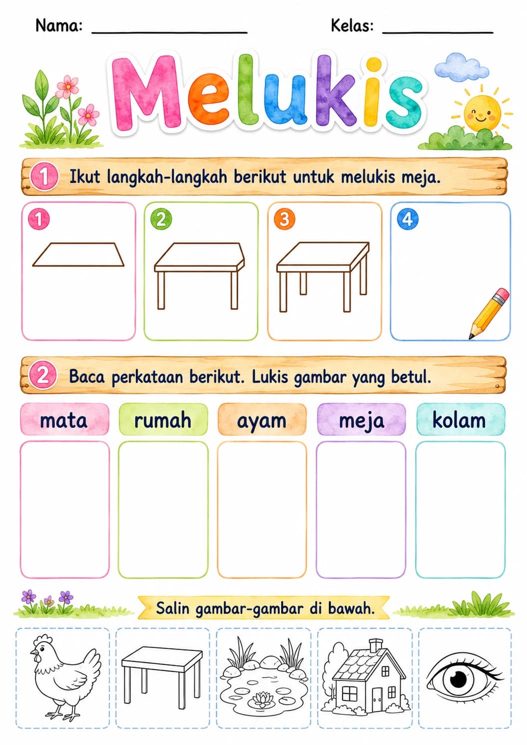 Malay Letter M Phonics Worksheets Pack page 10 printable worksheet preview