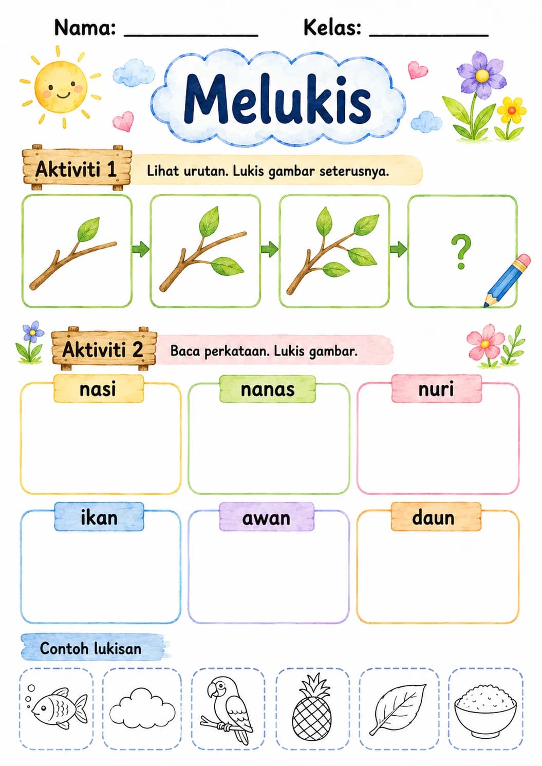 Malay Letter N Phonics Worksheets Pack page 10 printable worksheet preview