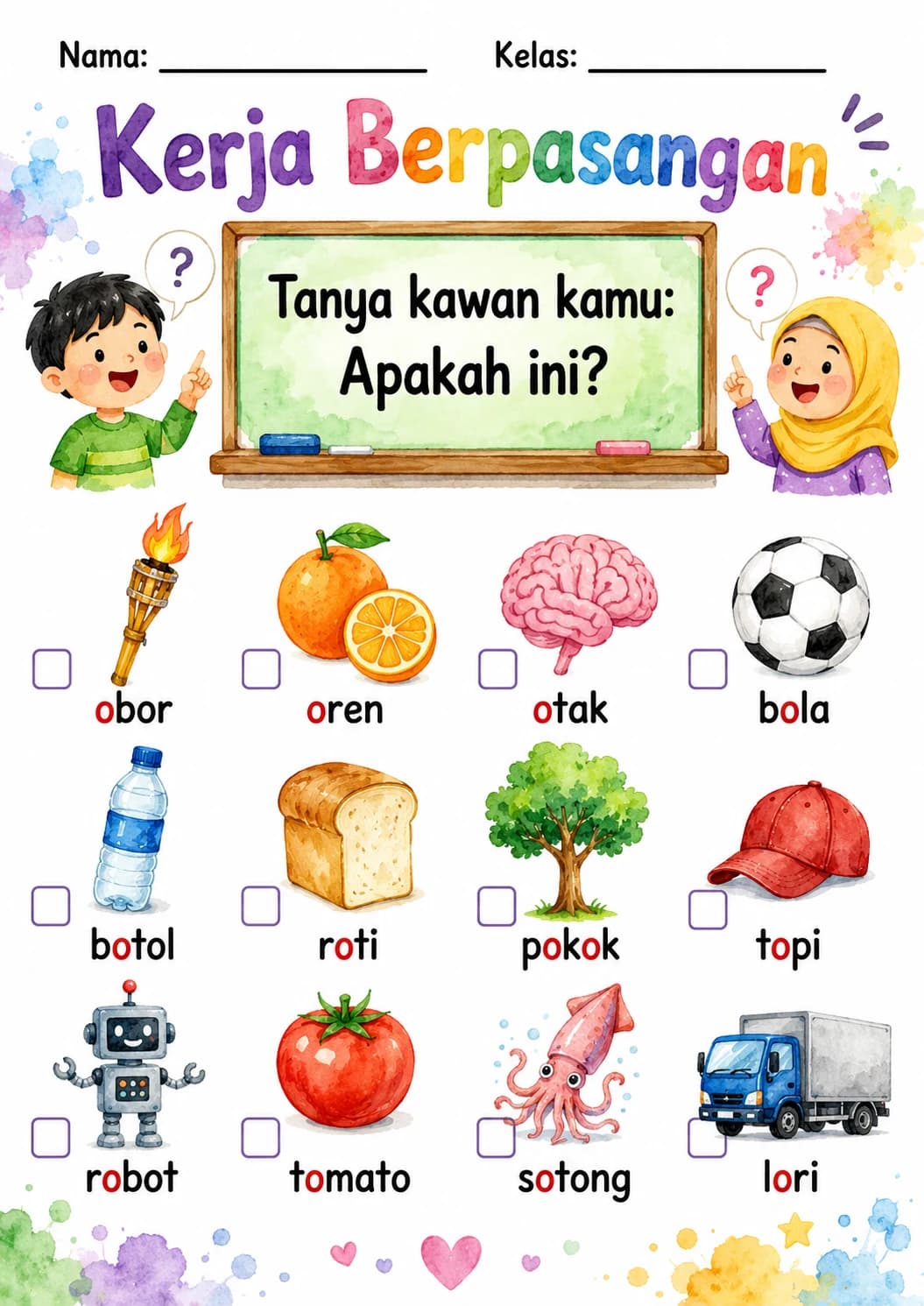 Malay Letter O Phonics Worksheets Pack page 3 printable worksheet preview