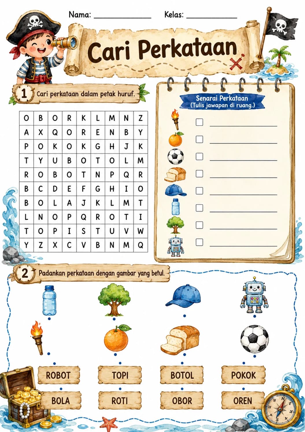 Malay Letter O Phonics Worksheets Pack page 7 printable worksheet preview