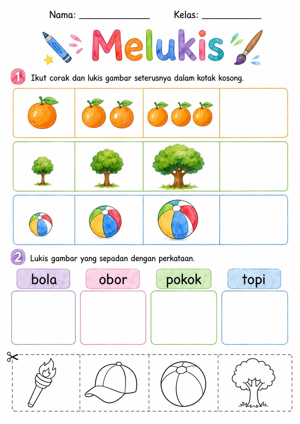 Malay Letter O Phonics Worksheets Pack page 8 printable worksheet preview