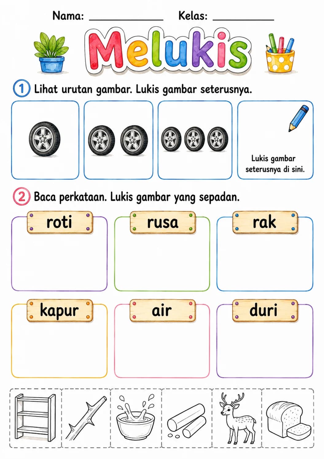 Malay Letter R Phonics Worksheets Pack page 6 printable worksheet preview