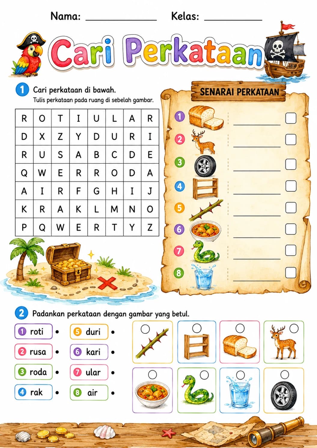 Malay Letter R Phonics Worksheets Pack page 7 printable worksheet preview