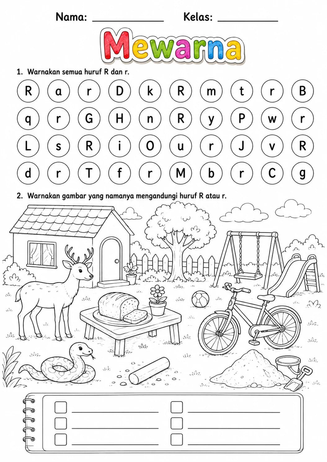 Malay Letter R Phonics Worksheets Pack page 9 printable worksheet preview
