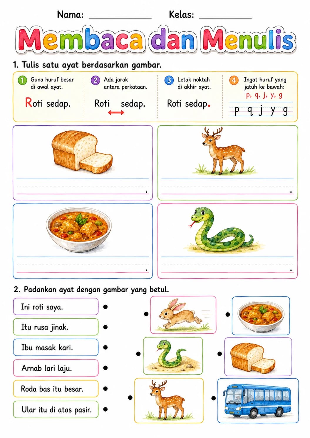 Malay Letter R Phonics Worksheets Pack page 10 printable worksheet preview