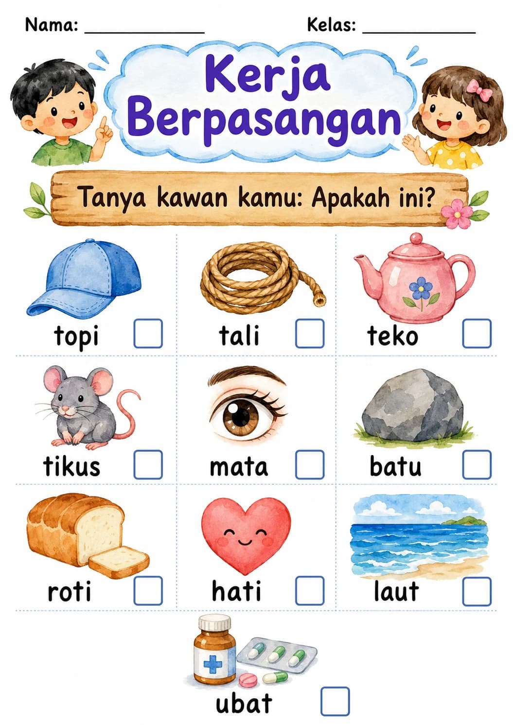 Malay Letter T Phonics Worksheets Pack page 10 printable worksheet preview
