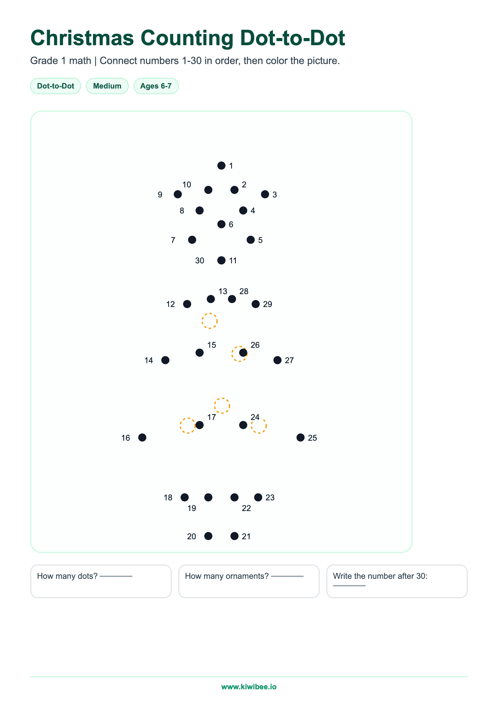 Christmas Counting Dot-to-Dot
