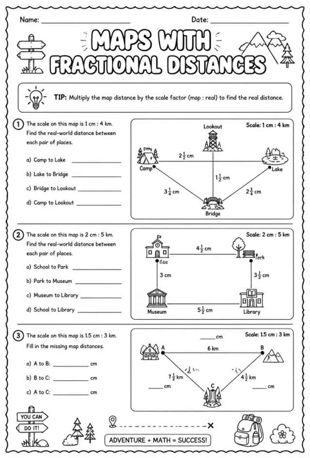 Maps with fractional distances