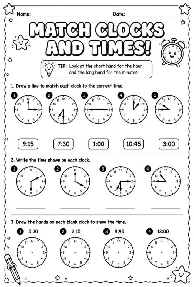 Match clocks and times