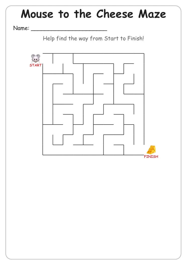 Mouse to the Cheese Maze (Grade 1)