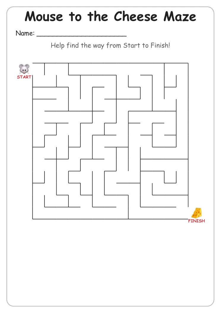 Mouse to the Cheese maze for Grade 2