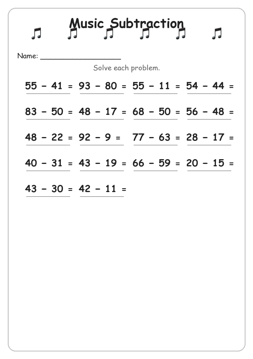Music Subtraction (Grade 3)