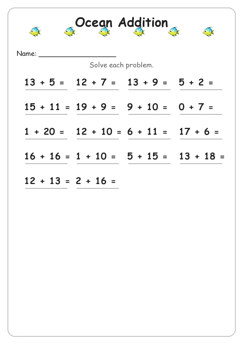 Ocean Addition (Grade 2)