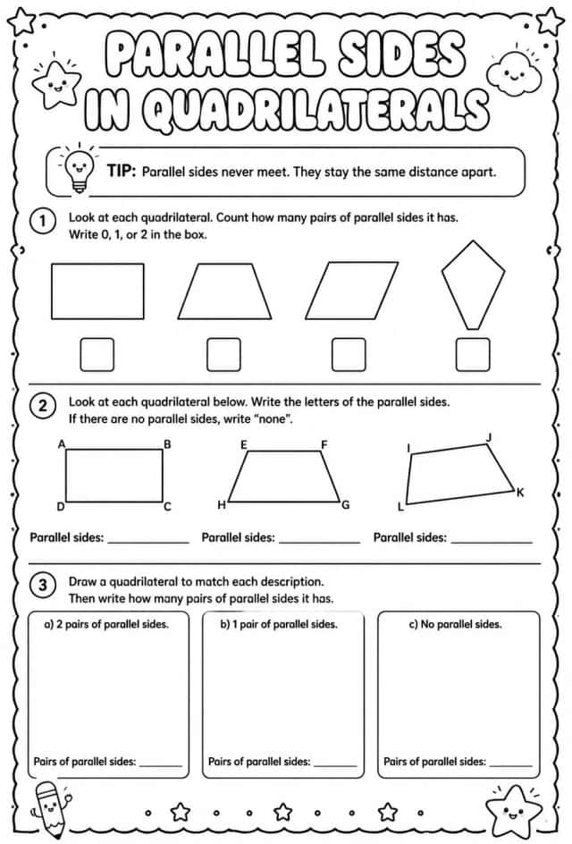 Parallel sides in quadrilaterals
