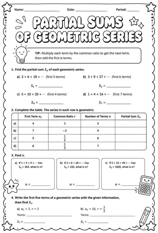 Partial sums of geometric series