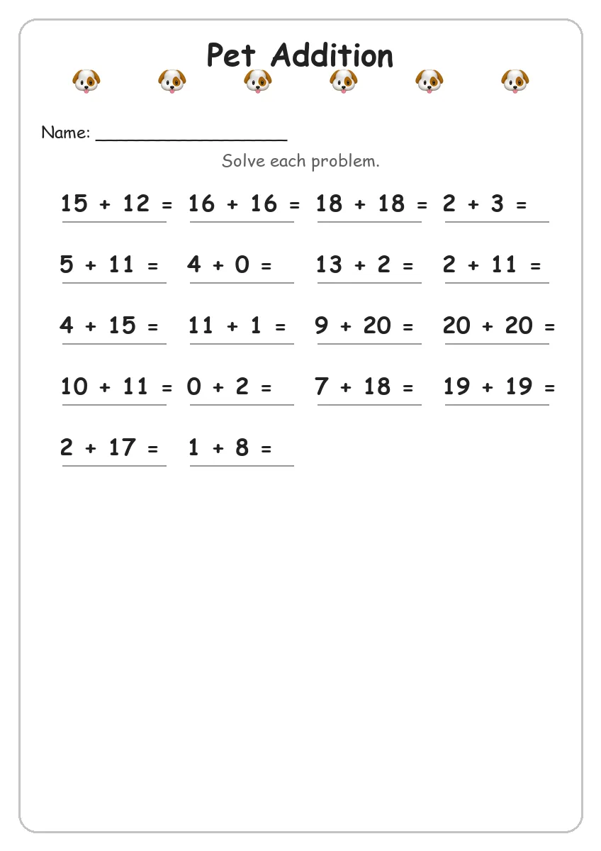 Pet Addition (Grade 2)