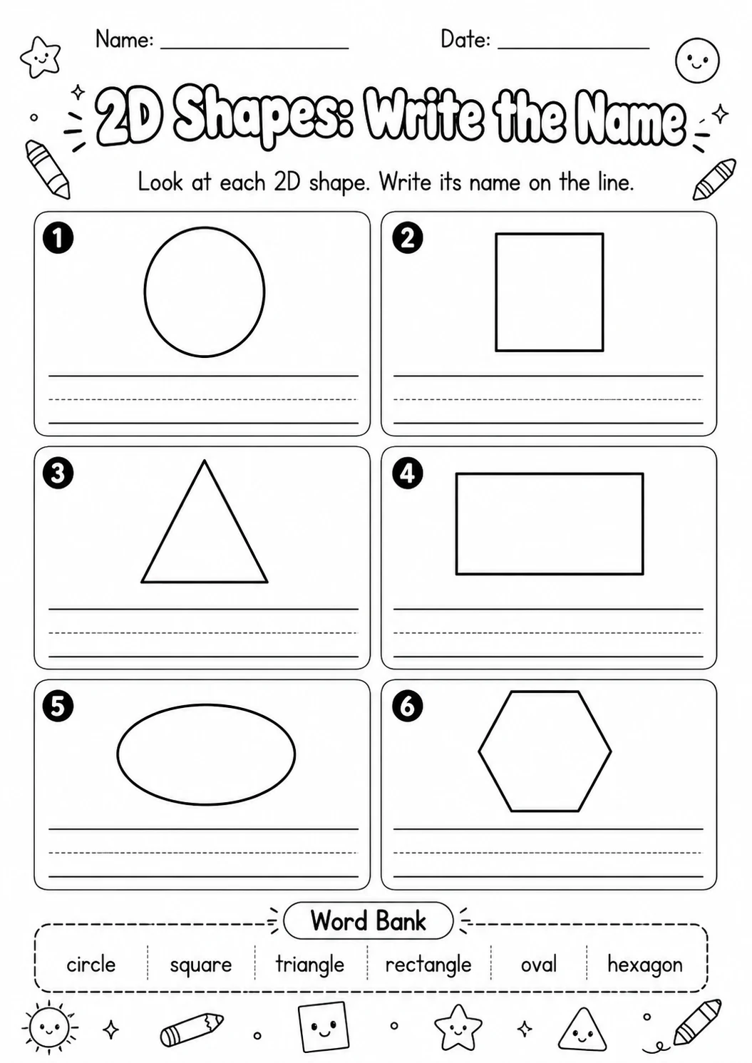 2D Shapes Around Us Geometry Worksheet Pack page 2 printable worksheet preview
