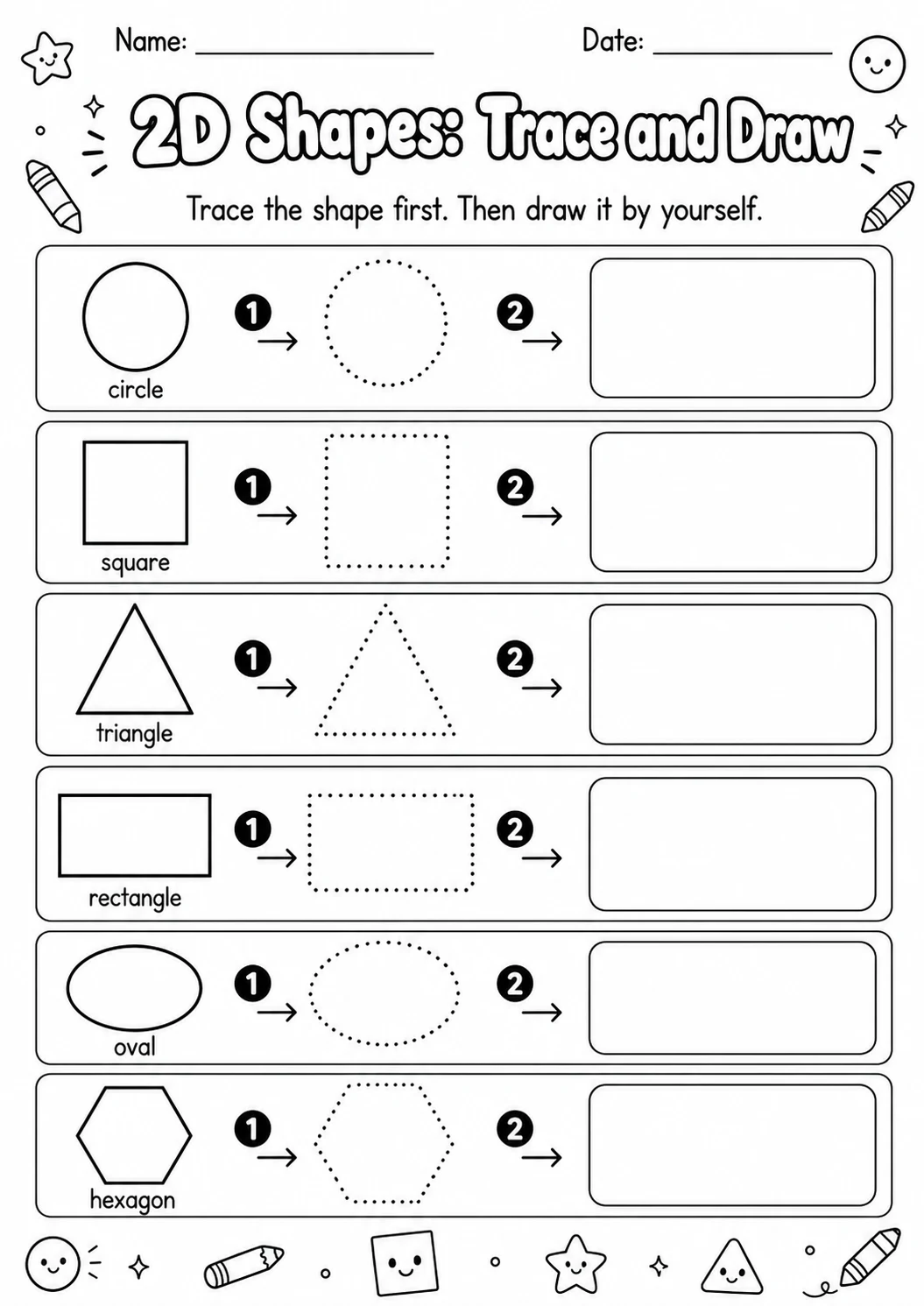 2D Shapes Around Us Geometry Worksheet Pack page 3 printable worksheet preview