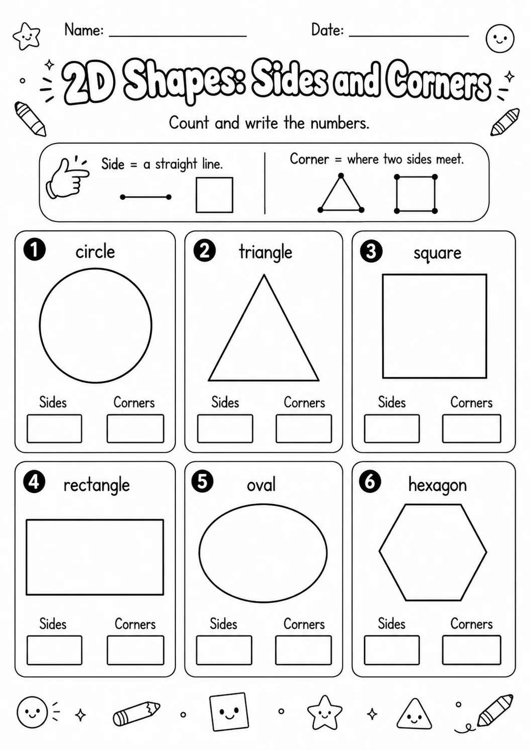 2D Shapes Around Us Geometry Worksheet Pack page 4 printable worksheet preview