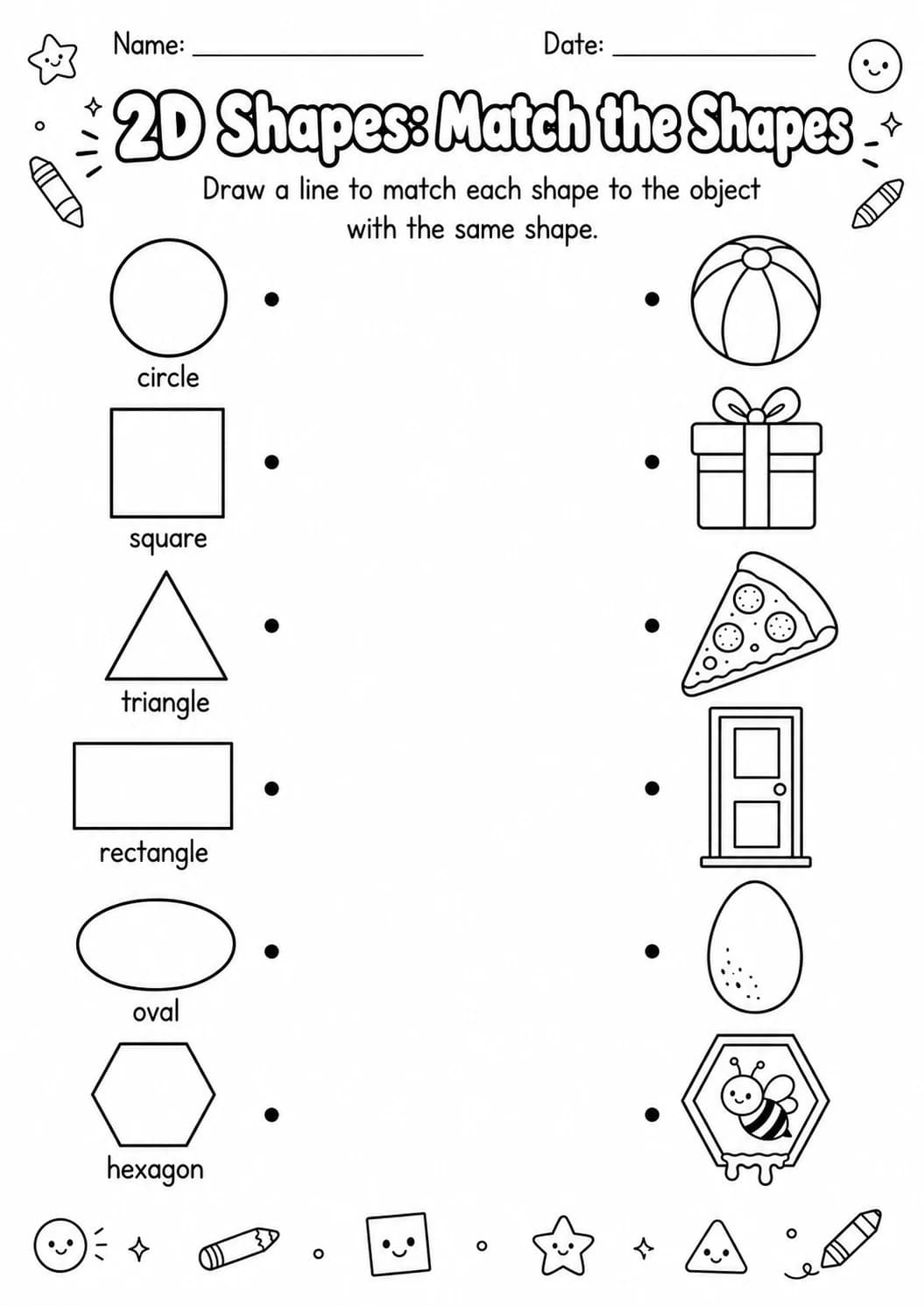 2D Shapes Around Us Geometry Worksheet Pack page 5 printable worksheet preview