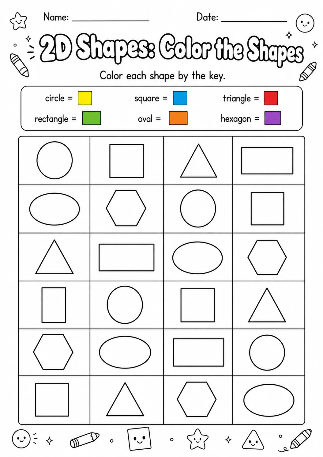 2D Shapes Around Us Geometry Worksheet Pack page 6 printable worksheet preview