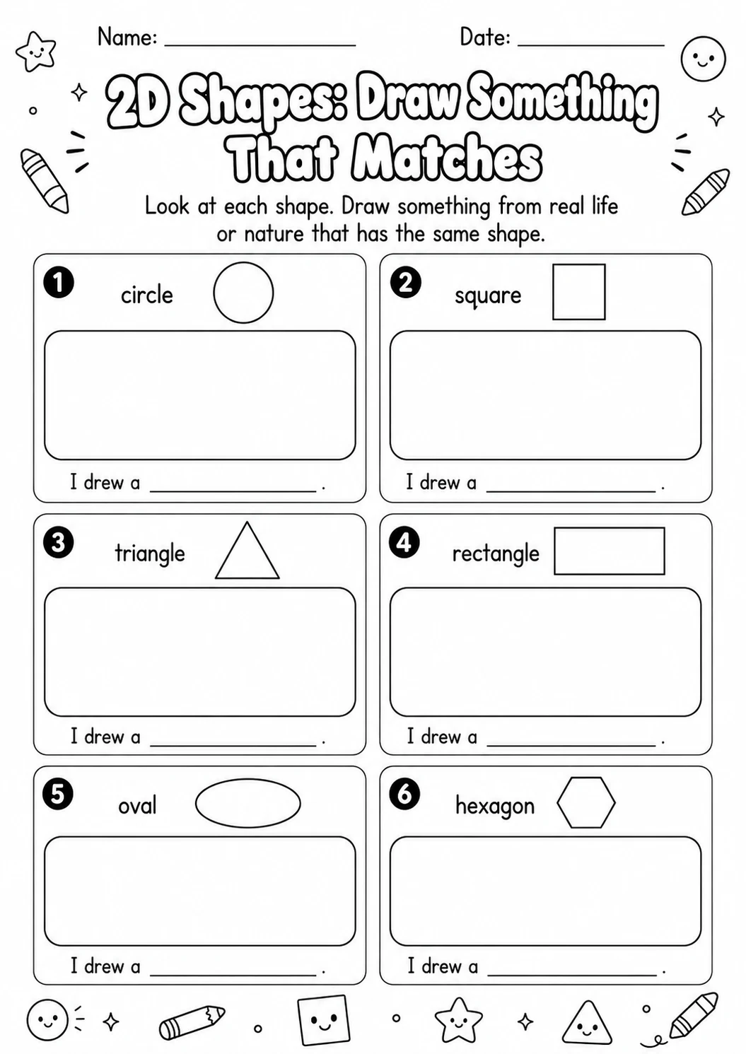 2D Shapes Around Us Geometry Worksheet Pack page 8 printable worksheet preview