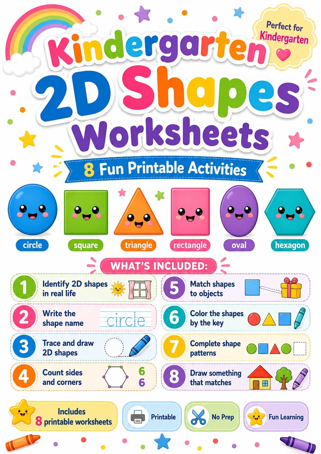 2D Shapes Around Us Geometry Worksheet Pack page 9 printable worksheet preview