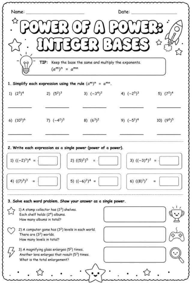 Power of a power: integer bases