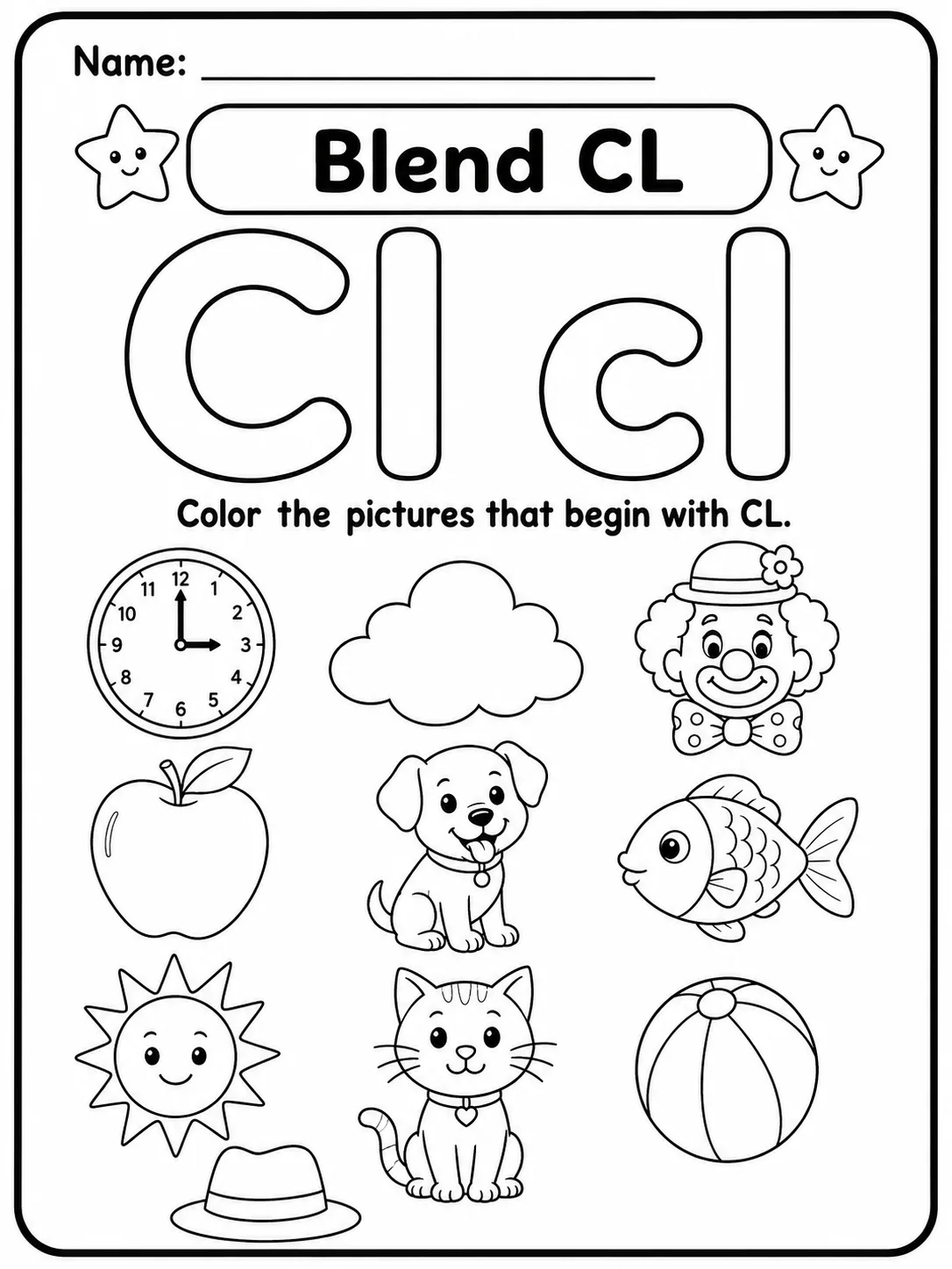 Blend BL Worksheet Pack page 2 printable worksheet preview