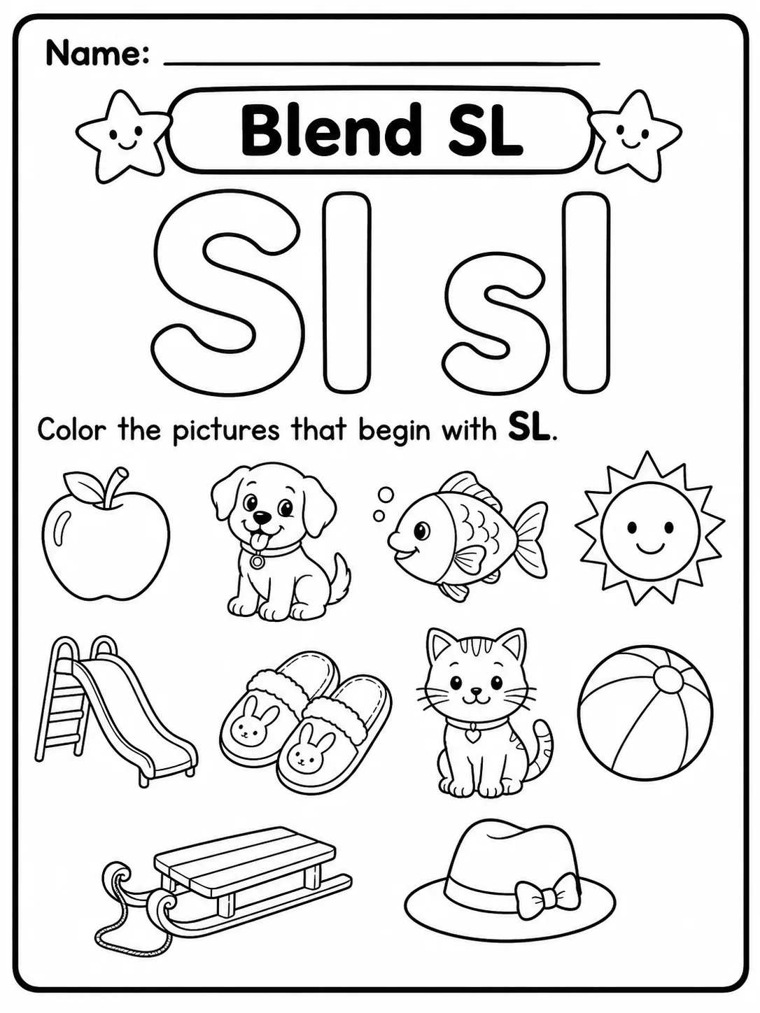 Blend BL Worksheet Pack page 6 printable worksheet preview