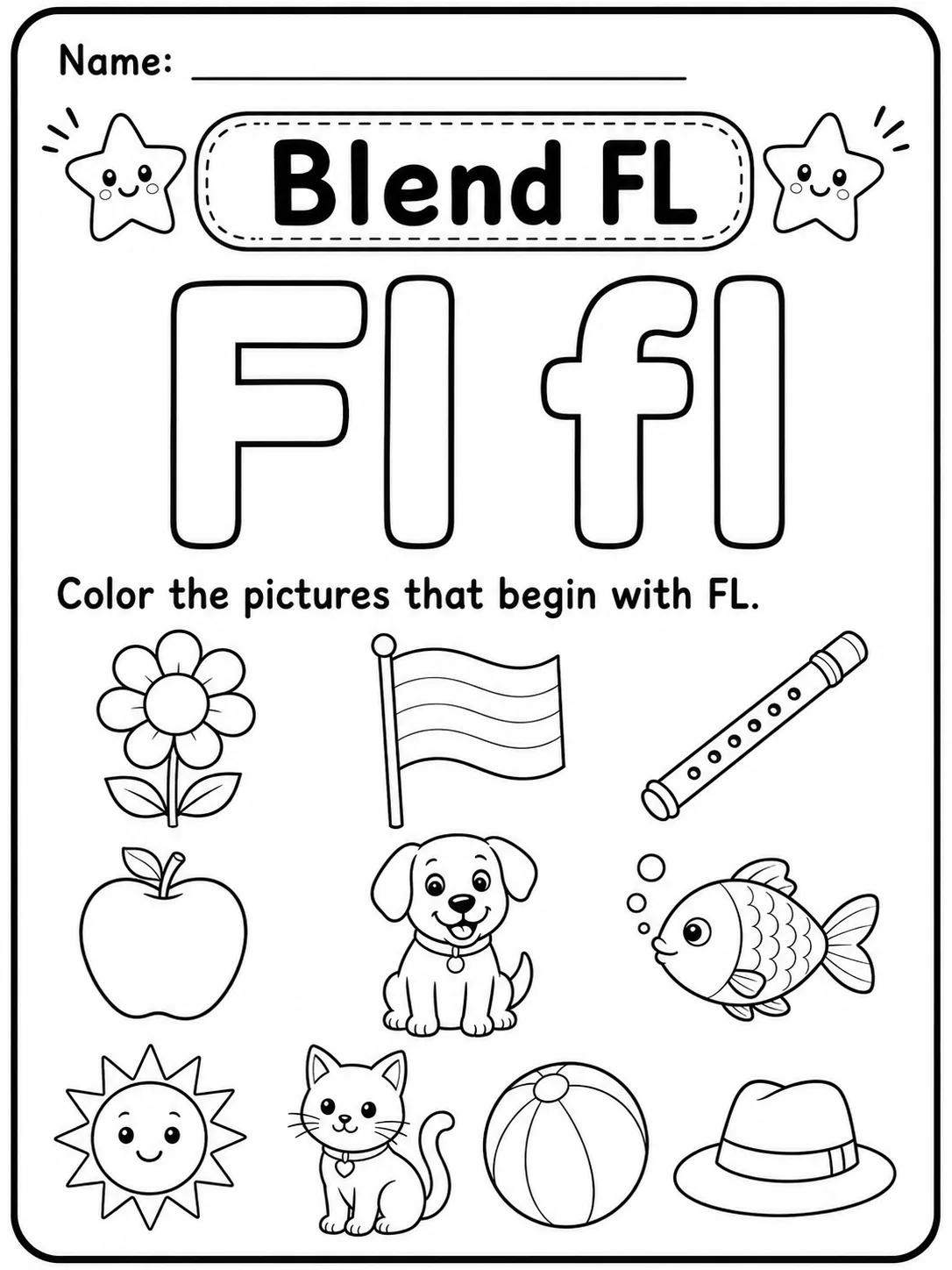 Blend BL Worksheet Pack page 3 printable worksheet preview