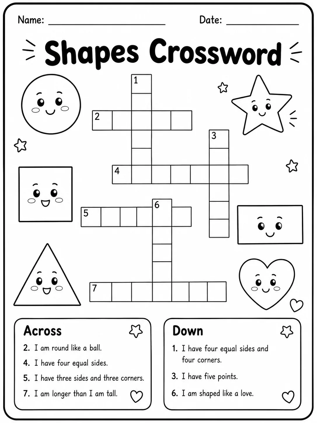 Body Parts Crossword Worksheet Pack page 5 printable worksheet preview