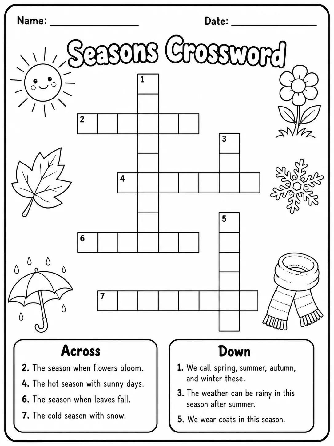 Body Parts Crossword Worksheet Pack page 8 printable worksheet preview