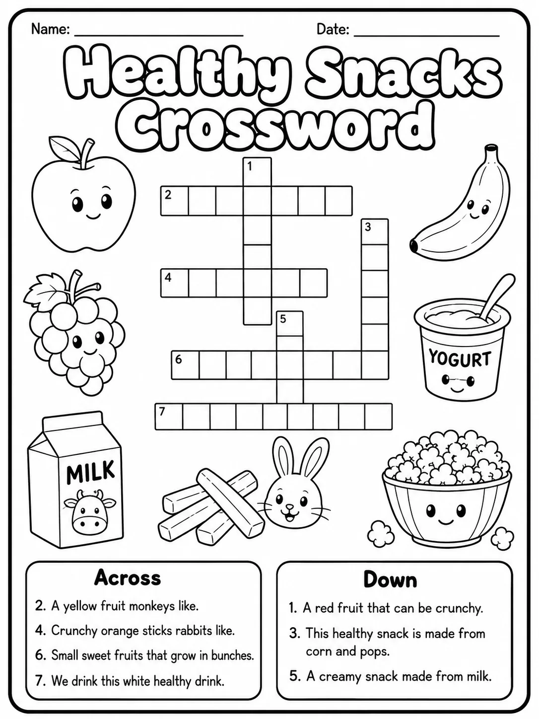 Body Parts Crossword Worksheet Pack page 10 printable worksheet preview