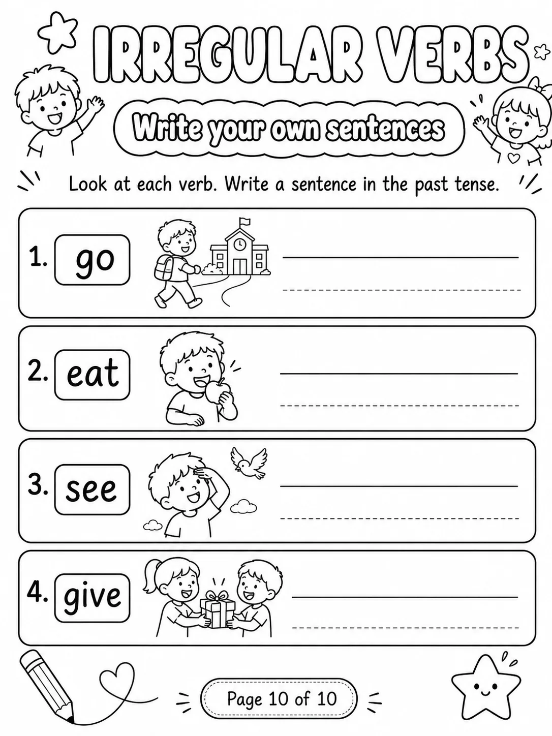 Capital Letters, Full Stops and Lowercase Letters Worksheet Pack page 10 printable worksheet preview