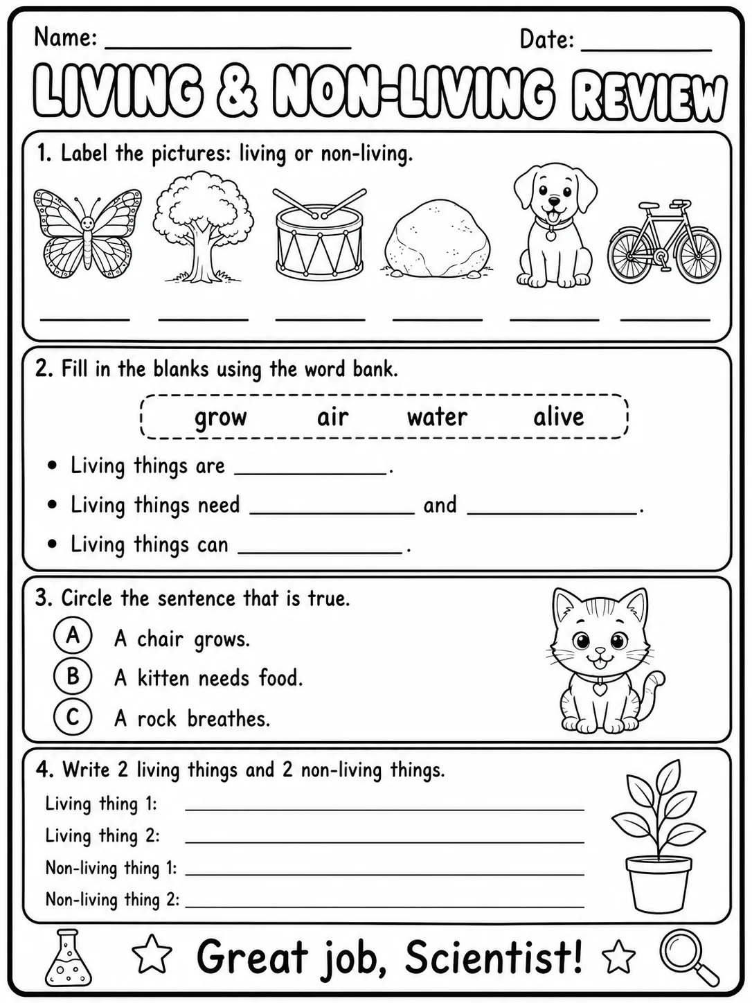 Colors and Objects Worksheet Pack page 10 printable worksheet preview