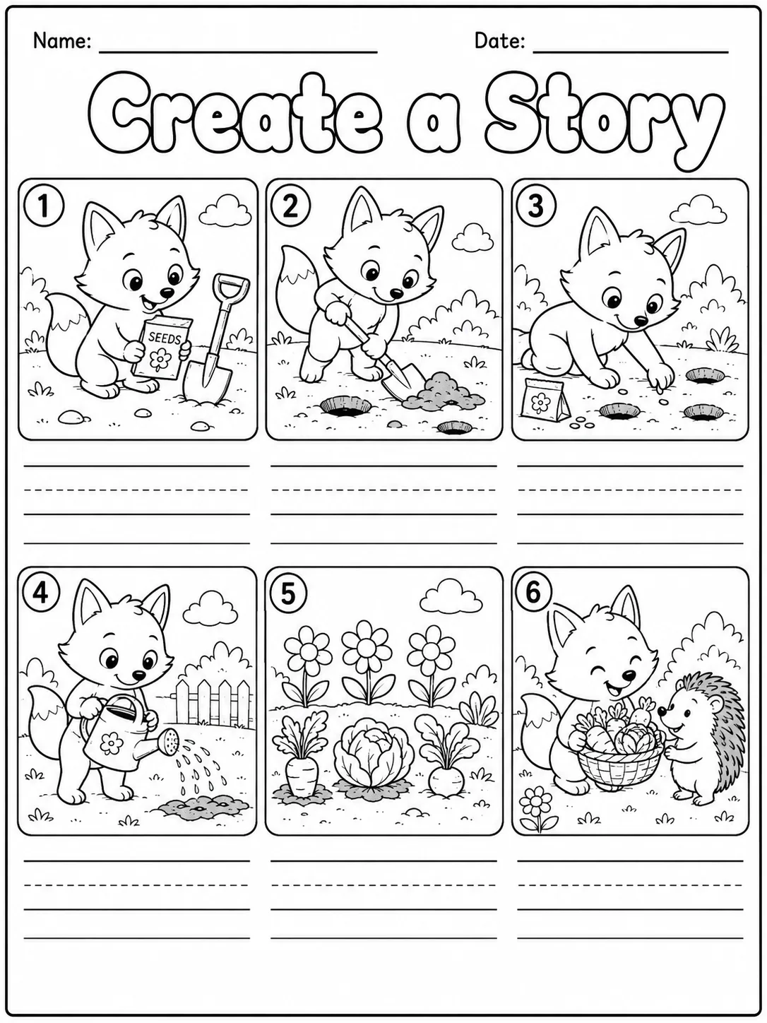 Create a Story Worksheet Pack 10 printable pages preview from KiwiBee