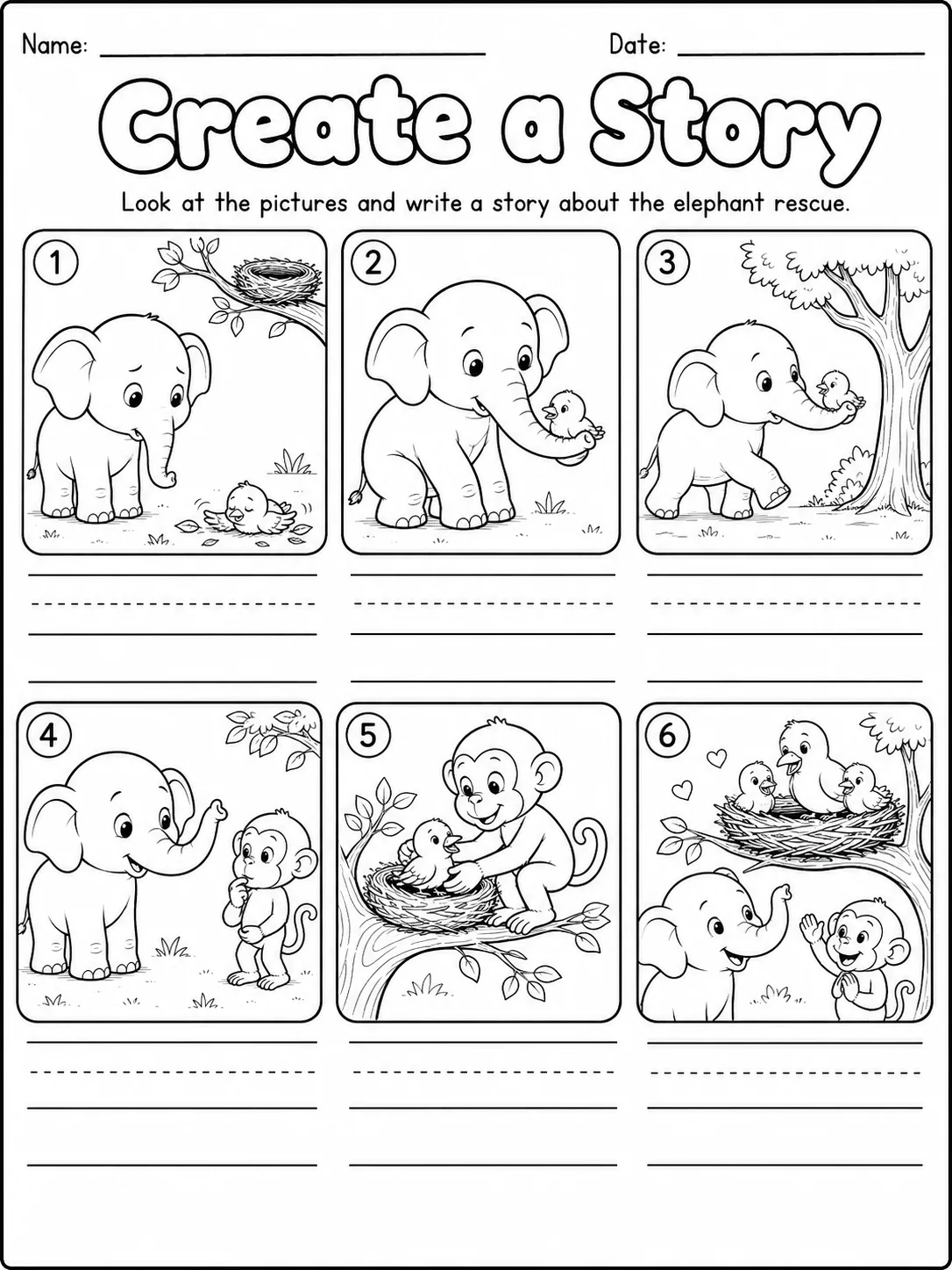 Create a Story Worksheet Pack page 5 printable worksheet preview