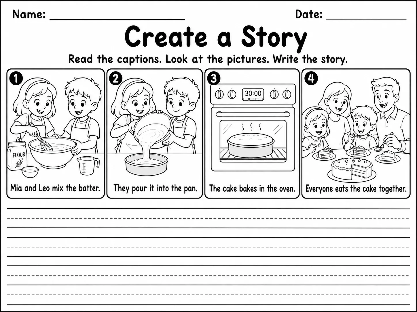 Create a Story Worksheet Pack page 2 printable worksheet preview