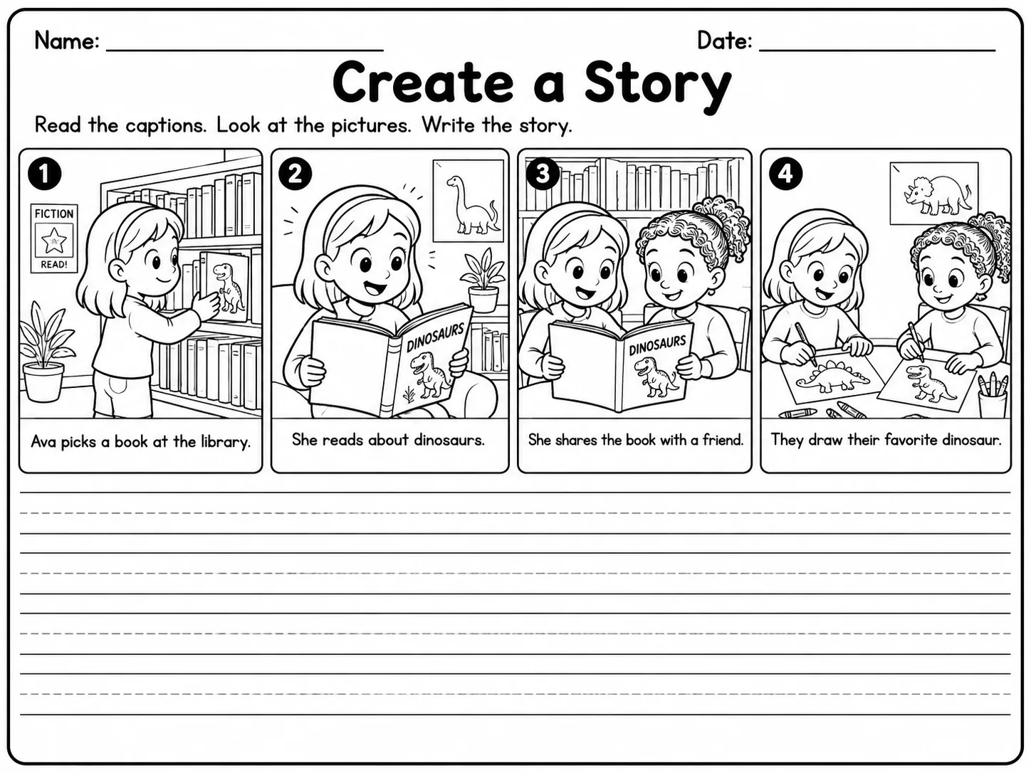 Create a Story Worksheet Pack page 3 printable worksheet preview